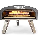 Mimiuo Gas Pizzaofen mit Pizzastein und Pizzaschaufel, Pizza Ofen für Garten,Outdoor, Gas Pizza Oven,schwarz