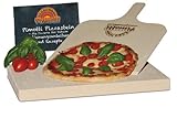 3cm Pimotti Pizzastein/Brotbackstein aus Schamott +Schaufel +Anleitung & Rezepte im Set