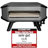 COZZE® Gas Pizza Ofen mobiler Pizzaofen Pizzastein Gasgrill bis 400°Grad regelbar mit 34x34 cm Pizzastein tragbar Terrasse Balkon Test 'SEHR GUT'