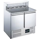 ZORRO - Pizzatisch ZPS900 - 2 Türen - Kühltisch mit Granitplatte - Salatkühlung - Gastro Belegstation