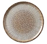 HENDI Pizzateller, Porzellan, Muster: Natursteintöne, Geschirrspüler und Mikrowellen geeignet, ⌀310mm, braun/grau