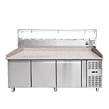 Gastronics Pizzakühltisch mit Aufsatzvitrine 200 cm